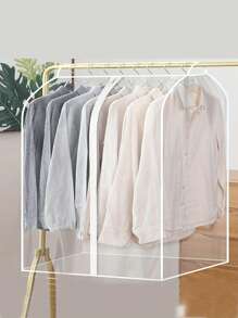 S/M/L Hanging Garment Dust Cover, Home Dust-Proof Hanging Bag, Fully Enclosed Coat Dust-Proof Storage Bag, Long Transparent Hanging Clothing Bag, Suitable For Closet Storage, Bottom Enclosed Hanger Cover, Extra Large Sealed Closet Clothing Protection Cover - Clear - View 3