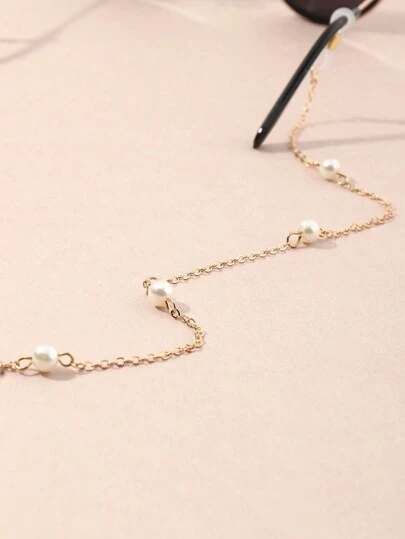 1pc Pearl Chain Eyeglasses Chain For Girls, Suitable For Daily Decoration (Eyeglasses Not Included)