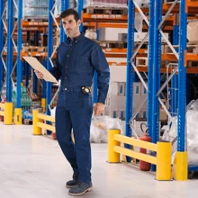 Camisa De Mezclilla Uso Rudo Para Hombre Trabajo Industrial - Azul - Ver 3