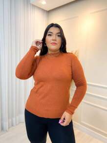Plus Size Women Tops - màu nâu - Xem 2