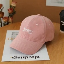 女士咖啡色棒球帽，美式風格，帶寬邊可以讓臉部看起來更小，韓式百搭平頂帽，休閒風格 - 彩色 - 查看 17