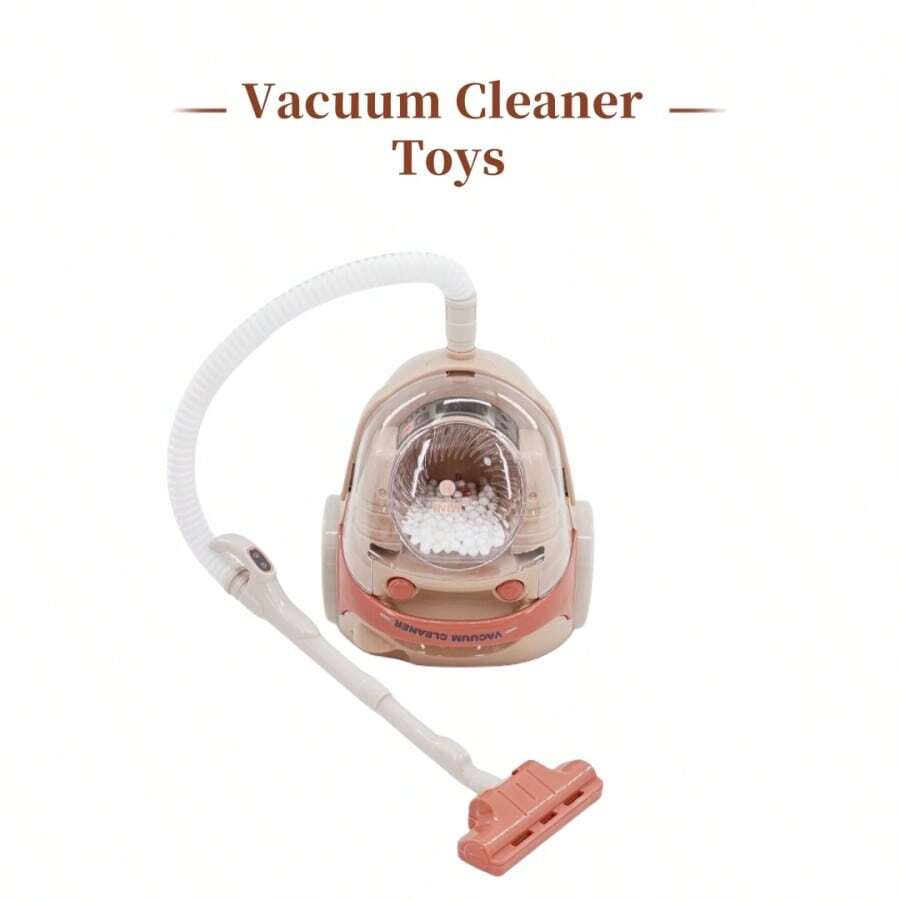 迷你兒童廚房玩具套裝模擬遊戲-咖啡機，多士爐，攪拌器，榨汁機，洗衣機，飲水機，吸塵器和烤箱，具有逼真的燈光和聲音效果，適合3歲以上兒童 - 吸塵器 - 查看 1