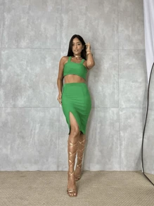 Women Two-Piece Outfits - 綠色 - 查看 1