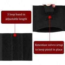 1入黑色腳踝掛袋,適用於隱藏攜帶,戶外戰術隱形腿槍案,運動手機盒腿帶,戰術訓練腳踝腿槍案 - 黑色 - 查看 5