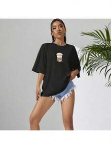 Women T-Shirts - 黑色 - 查看 1