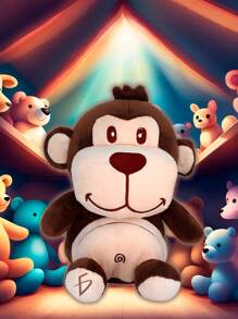 Muñeco de Peluche de Mono Changuito Juguete Animal Suave Para Decoración del Hogar - Marrón - Ver 1