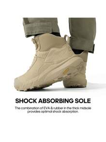 Men's Waterproof Tactical Work Boots Leather Motorcycle Combat Boots Lightweight Non-Slip Hiking Boots For Men - Màu Khaki - Xem 3