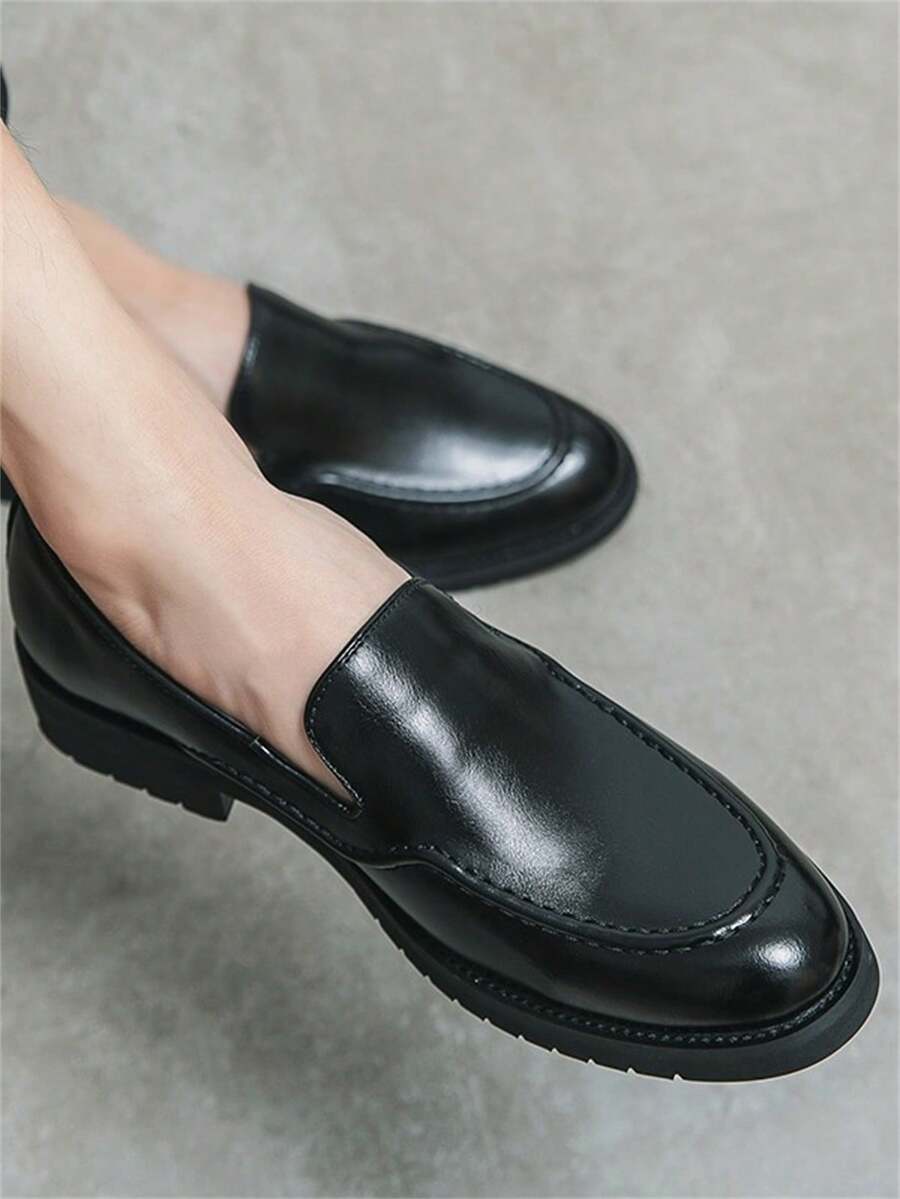 Giày da công sở trơn màu tua rua đơn giản cho nam - màu đen - Xem 1