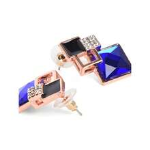 SOHI Blue Diamond Shaped Studs - 藍色 - 查看 2