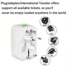 1pc Universal Travel Plug Adapter No USB Port World Travel AC Power Charger Adapter AU USA UK EU Converter Adapter Plug Charger New, Mobile Phone Charging And Daily Kitchen Appliances Charging - Multicolor - View 1