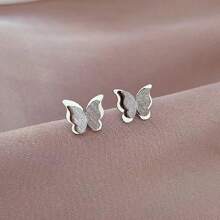 Pendientes de tachuela con diseño de mariposa - Oro rosa - Ver 13