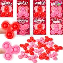 Joyfy 30 Packs Valentine'S Day Gift Cards With Fidgets Spinners, Pop Bubble Spinners Fingertip Toys, Stress Relief Fidget Toys - Đỏ và Hồng - Xem 1
