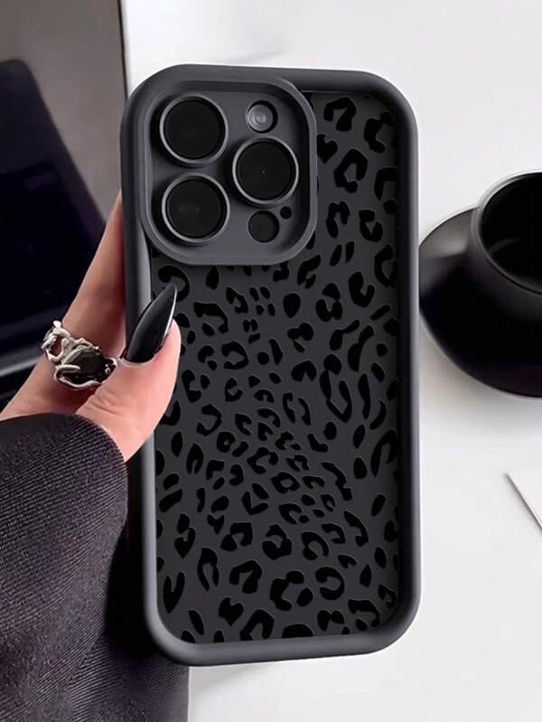 1 carcasă de telefon personalizată, cu model de leopard, imprimată, cu design anti-cădere, E compatibilă cu seria Apple/Samsung