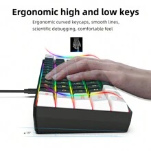 60% 有线游戏键盘，RGB 背光迷你键盘，USB 防水小型超紧凑 61 键键盘，适用于 PC/游戏玩家、打字员、旅行、易于携带商务旅行（黑白） - Black And White - 查看 9
