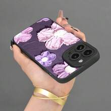 油畫設計矽膠手機殼，適用於 iPhone 15/15pro/15promax/14/13/12/11/Xsmax 系列，手機保護套 - 油畫紫花 - 查看 5