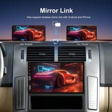 Radio De Coche De 7' 1 Din, Estéreo De Audio Para Coche Con Soporte Espejo Enlace Cámara / Android Auto Mediante Cable Con Control De Volante + Control Remoto - Negro - Ver 9