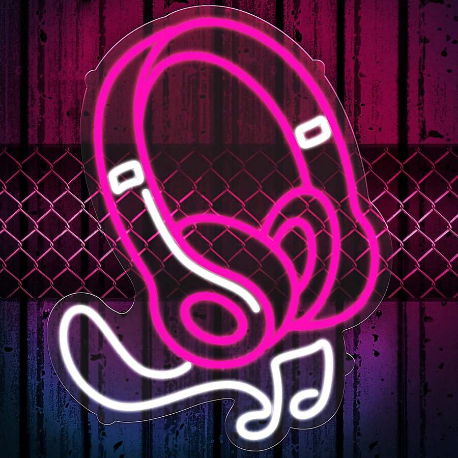 Headphone Neon Sign Wall Decor, Music Studio Led Neon Light, Teen Room Game Room Decor, Game Accessory Bar Party Decorations, Usb Powered - Multicolor - View 1