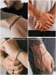 Men's String Bracelets - Bạc - Xem 5