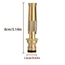 可调式高压洗车水枪，花园浇水喷嘴喷雾器，可调式花园浇水喷雾器，适用于洗车、宠物洗澡和家庭清洁，金色直喷工具