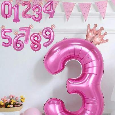 40英寸皇冠数字铝箔气球，0-9铝箔气球，适用于生日、婚礼派对装饰，可充气/氦气，返校季/情人节