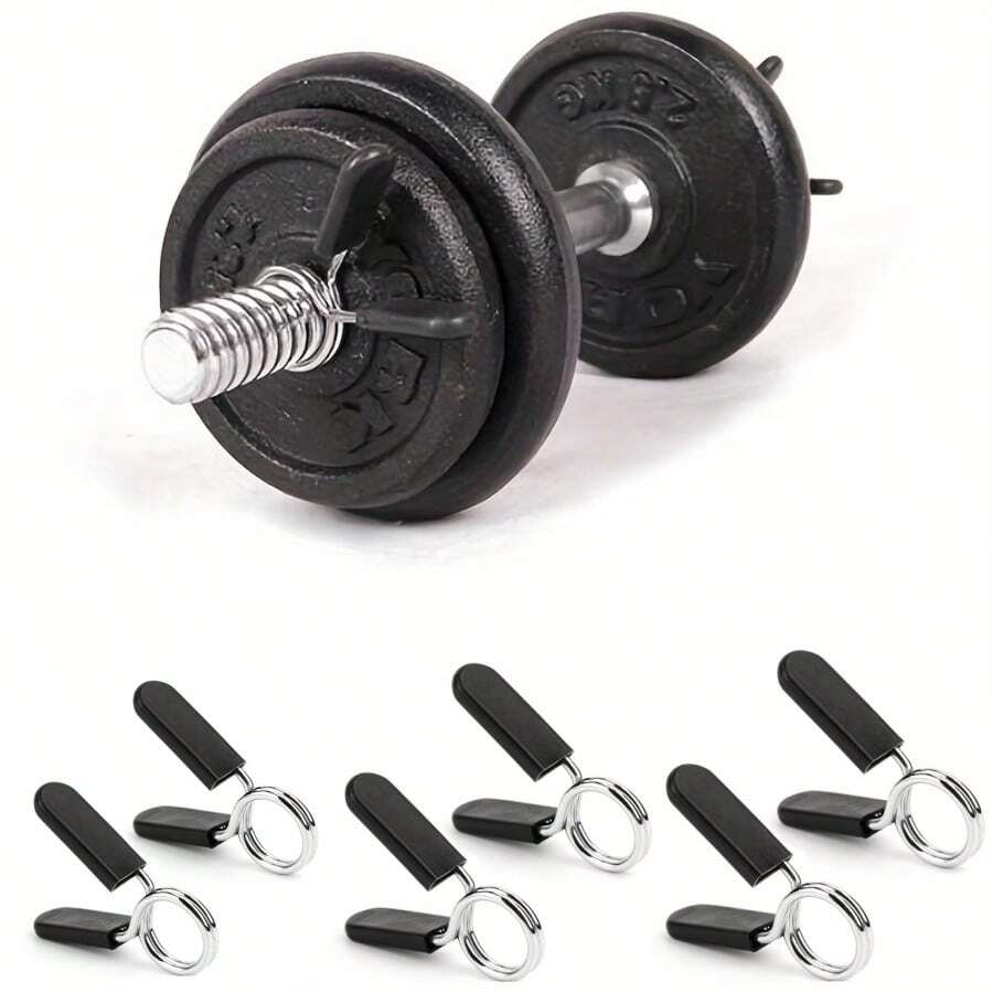 2pcs Dumbbell & Barbell Clip Clamp Spring Collars, Suitable For Gym, Home Fitness, Gym Accessories