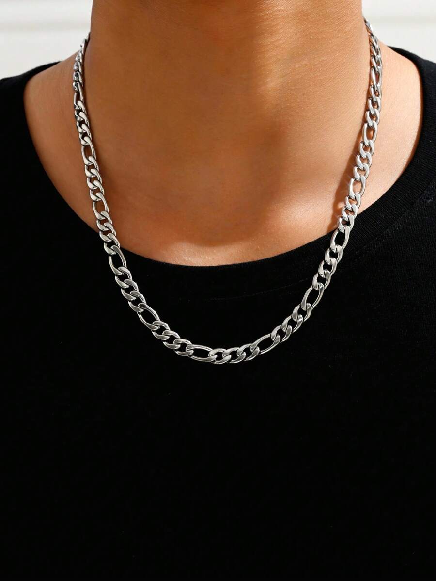 A Nam Thép không gỉ Màu bạc Dây chuyền Chuỗi Giải trí Dây chuyền với sức hấp dẫn Linh hoạt Giải trí Hằng ngày Đi làm Đồ trang sức Nam Dây chuyền Của Thời trang nữ Nam Dây chuyền Trang Sức Cặp Đôi Nhiều Kích thước Có sẵn - Bạc - Xem 1