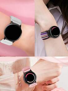 5 条装 18mm20mm22mm 可调节尼龙环弹性表带，兼容三星 Galaxy Watch 6/5/4 40mm 44mm/Galaxy Watch 5 Pro 表带 45mm/Watch 4 经典表带 42mm 46mm/Active 2/HW GT4/Gt3/Gt4/Amazfit GRT4/Amazfit Stratos/Bip U/Garmin Fenix 6，柔软可调节尼龙透气运动表带，兼容 Apple Watch 38/40/41mm 42/44/45/49mm Ultra，编织环替换表带适用于 Fitbit Versa2 Versa3/4 - 彩色 - 查看 3