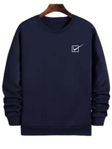 Moletom Gola Careca Blusa de Frio Masculino e Feminino Algodão Premium importada - Azul Marinho - Visão 1