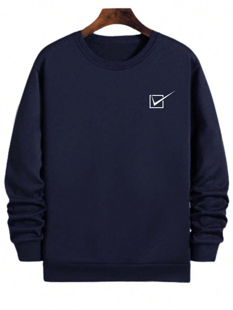 Moletom Gola Careca Blusa de Frio Masculino e Feminino Algodão Premium importada - Azul Marinho - Visão 1