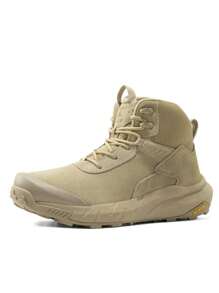Men's Waterproof Tactical Work Boots Leather Motorcycle Combat Boots Lightweight Non-Slip Hiking Boots For Men - Màu Khaki - Xem 1