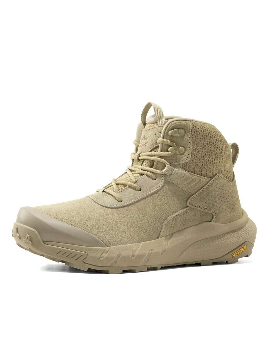 Men's Waterproof Tactical Work Boots Leather Motorcycle Combat Boots Lightweight Non-Slip Hiking Boots For Men - Màu Khaki - Xem 1