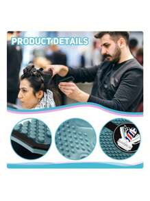 Alfombra antideslizante para corte de cabello en azul, adecuada para cortapelos, tijeras, recortadoras y otras herramientas, puede almacenar herramientas de peluquería, antideslizante para salón - Verde - Ver 5