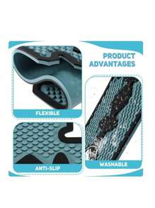 Alfombra antideslizante para corte de cabello en azul, adecuada para cortapelos, tijeras, recortadoras y otras herramientas, puede almacenar herramientas de peluquería, antideslizante para salón - Verde - Ver 4