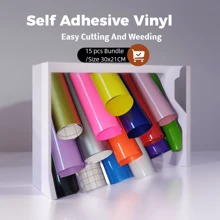 Cheonet 15 Sheets BUNDLE 30x21CM/11.8X8.2IN Self Adhesive Vinyl Diy Sticker - 15 Color Combinations - View 4