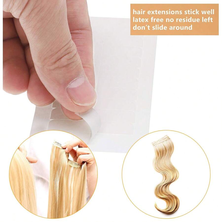 60 Pieces Hair Extension Tape Tabs Double Sided Replacement Tape