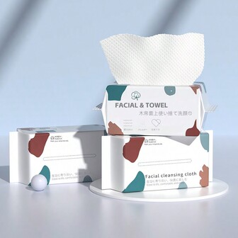 100pcs Disposable Facial Cleansing Wipes, Extractable Design Soft Cleansing Tissues For Traveling, Home Use, Make-Up Removal