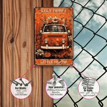 1pc Vintage Funny Metal Tin Sign, Witch Girl & Cat In Magical Princess World, Halloween Wall Decor, Random Style, 8*12in - Multicolor 1 - View 3