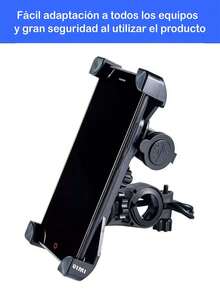 Soporte Para Celular Con Cargador Para Motocicleta 2 en 1 - Negro - Ver 6