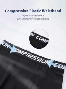 Quần lót nén 3 món kiểu bạn trai khô nhanh dành cho nam khi chạy bộ, tập luyện ngoài trời và chơi thể thao - màu đen - Xem 3