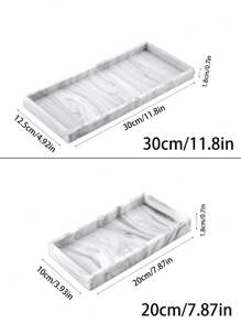 3M 1pc Marble Pattern Silicone Bathroom Storage Tray, Dresser Tray, Toilet Tank Tray