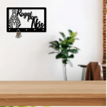 Porta Chaves Santa N. Sra. Aparecida Rogai por Nós Organizador Decoração - Preto - Visão 2