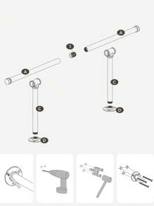 SONGMICS Perchero de Pared, Colgador de Pared, Estilo Industrial, Ahorro de Espacio, 30 x 84 x 7 cm, Juego de 1 /2, Carga de 60 kg, Montaje Fácil, Acero, Negro - Juego de 2 - Ver 7
