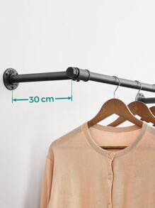 SONGMICS Perchero de Pared, Colgador de Pared, Estilo Industrial, Ahorro de Espacio, 30 x 84 x 7 cm, Juego de 1 /2, Carga de 60 kg, Montaje Fácil, Acero, Negro - Juego de 2 - Ver 6