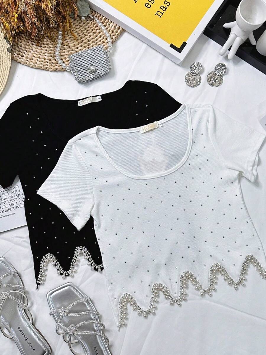 Women Knit Tops - White - View 1