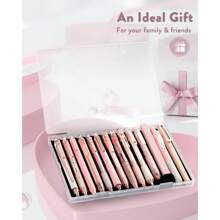 Gel Ink Pen Set,14PCS Pen Set With Case,Cute Note Taking 0.5mm Fine Point Retractable 12PCS Black Ink Pens With 2 Highlighter For School,Note Taking,Writing,Office Supplies,Suitable For Junior High School Primary School Boys And Girls College Student - 粉色 - 查看 3