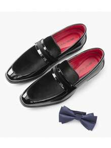 Men's Tuxedo Patent Classic Velvet Loafer Slip On Shoes For Wedding Party Shoes - màu đen - Xem 5