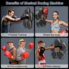 Music Boxing Machine , Wall Mounted Smart Bluetooth Music Boxing Trainer, Boxing Training Boxing Equipment, Home Workout Boxing Target - Black - View 3