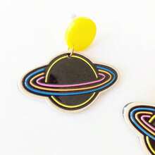 ARETES SATURNO - Negro - Ver 3