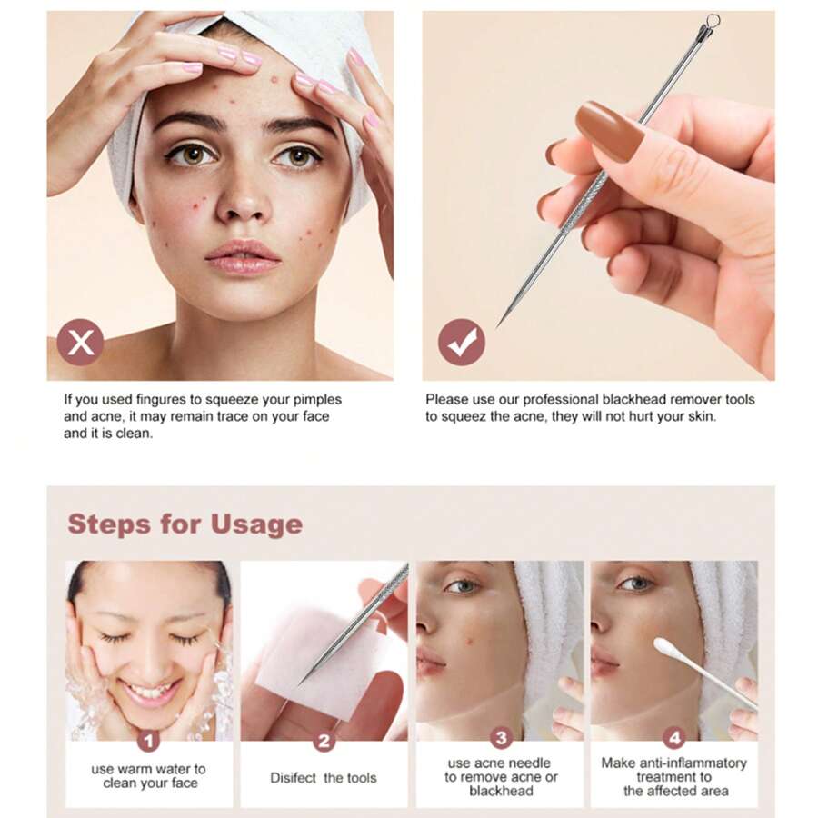 Professional Acne Removal Tool Kit, Blackhead Extractor, Pimple Popper