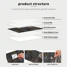 Retro Đen Phong cách Ngói Dán tường 5.5 Bắt chước Đen Vàng Lão thị Gạch , Phòng tắm Không thấm nước Bóc Và Gậy Nghệ thuật Ngói Hình dán , Vinyl Hình nền , Phòng bếp Chống dầu Ngói Giấy dán , Nhà  Tường Đồ trang trí - Nhiều màu - Xem 2